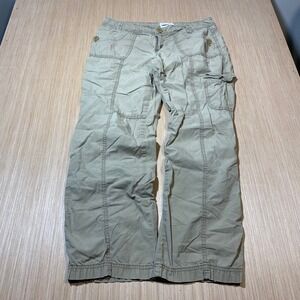 Ocean Pacific OP Khaki Cargo Pants Womens 13 Tan Wide Leg Cotton Utility Y2K